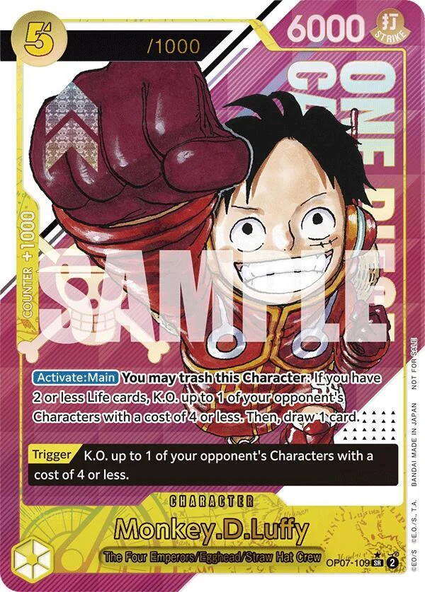 Monkey.D.Luffy, One Piece Promotion Cards OP07-109