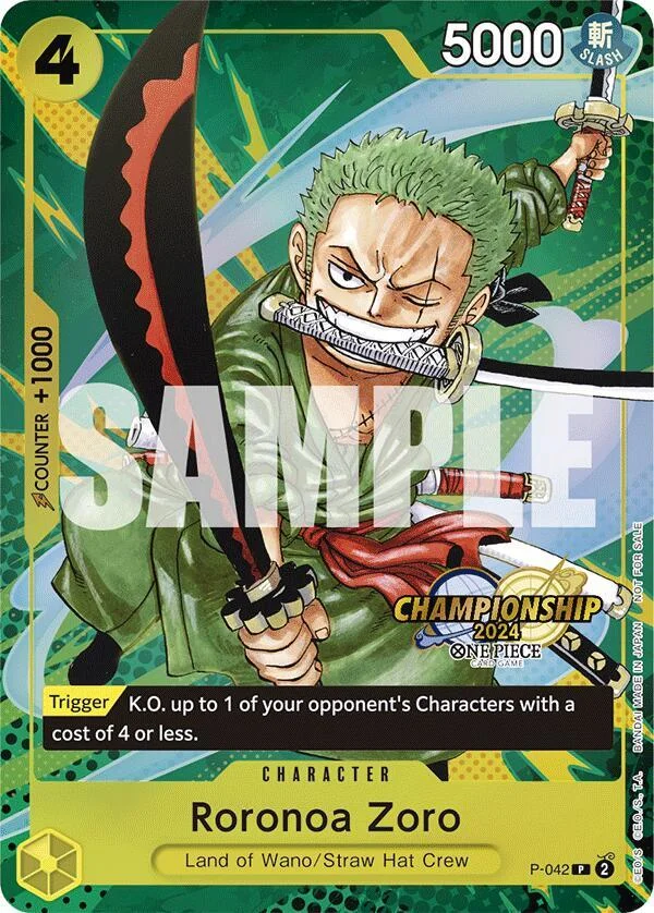 Roronoa Zoro, One Piece Promotion Cards P-042