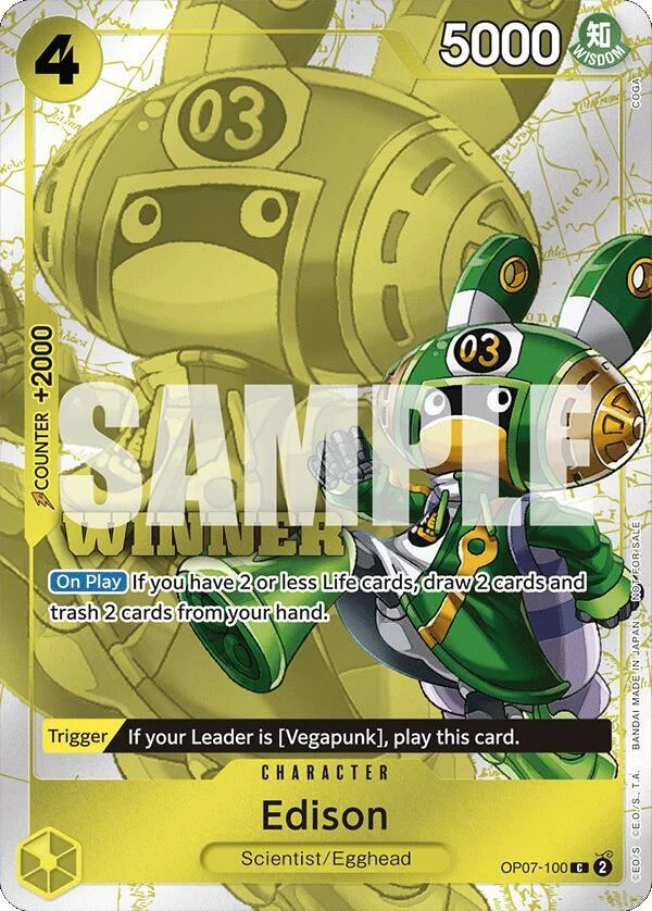 Edison, One Piece Promotion Cards OP07-100