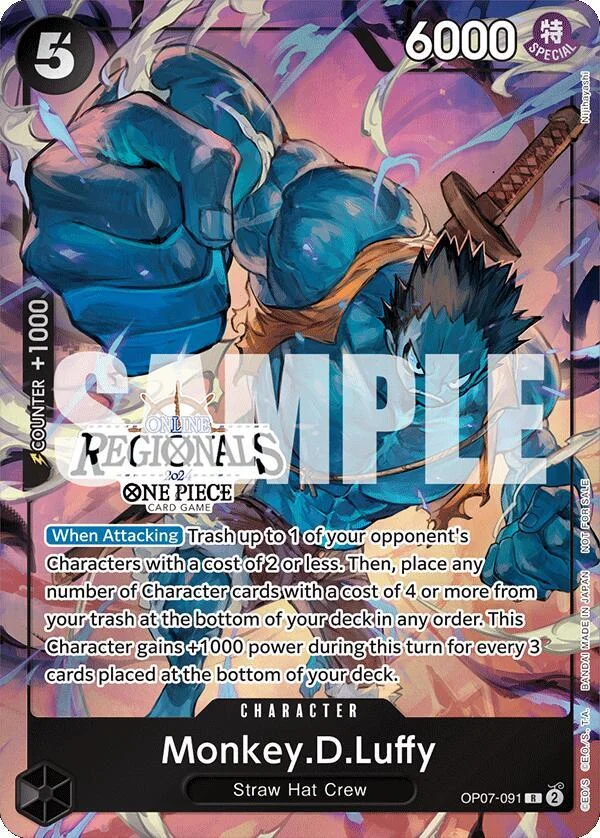 Monkey.D.Luffy, One Piece Promotion Cards OP07-091
