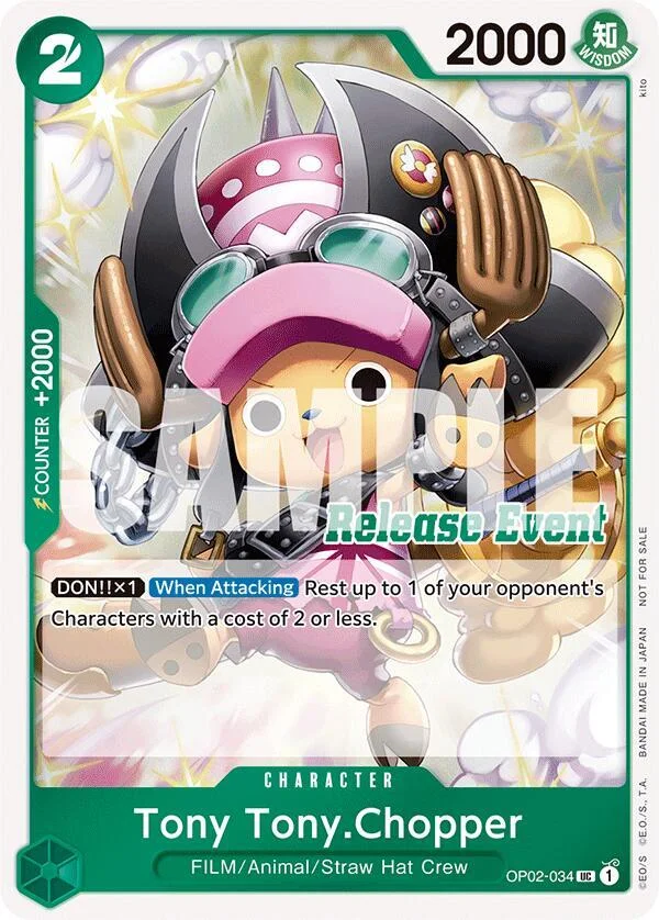 Tony Tony.Chopper, One Piece Promotion Cards OP02-034
