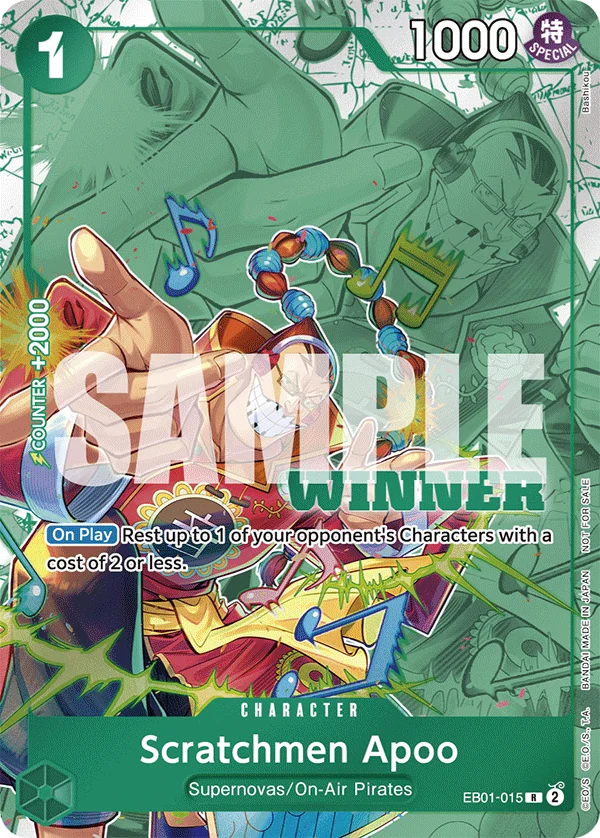 Scratchmen Apoo, One Piece Promotion Cards EB01-015