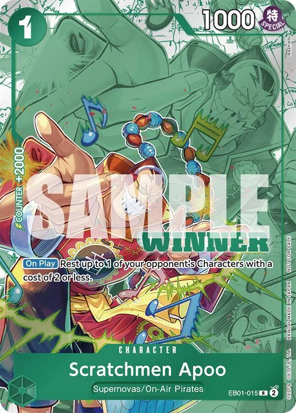 Scratchmen Apoo, One Piece Promotion Cards EB01-015