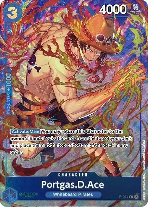 Portgas.D.Ace, One Piece Promotion Cards P-074
