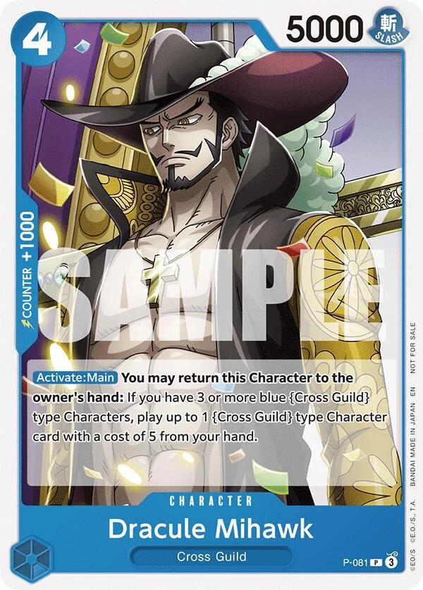 Dracule Mihawk, One Piece Promotion Cards P-081