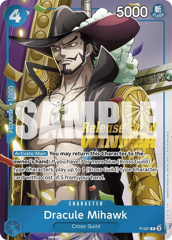 Dracule Mihawk, One Piece Promotion Cards P-081