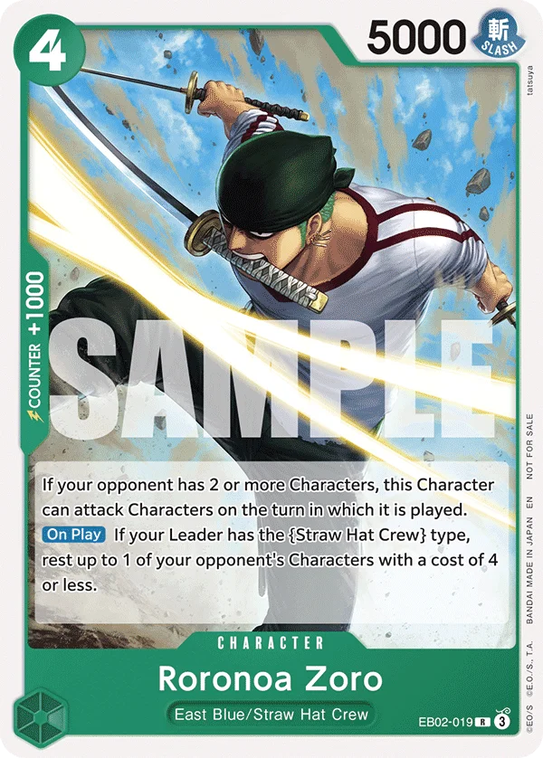 Roronoa Zoro, One Piece Promotion Cards EB02-019