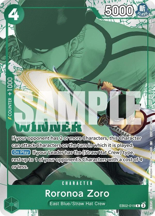 Roronoa Zoro, One Piece Promotion Cards EB02-019