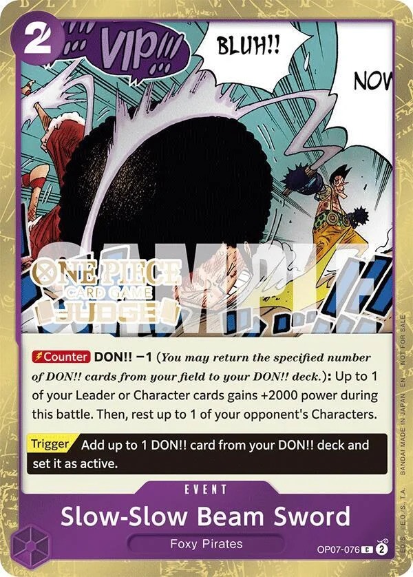 Slow-Slow Beam Sword, One Piece Promotion Cards OP07-076