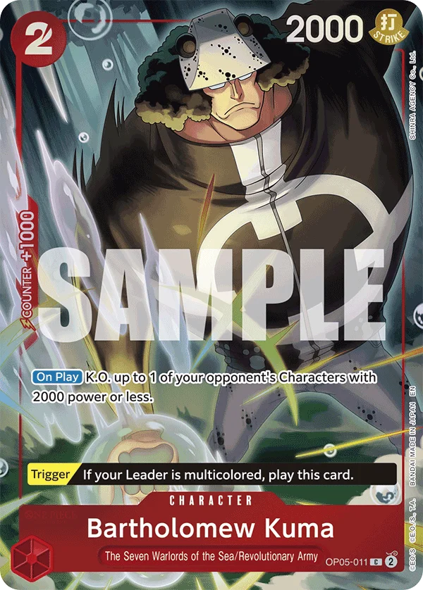 Bartholomew Kuma, One Piece Promotion Cards OP05-011