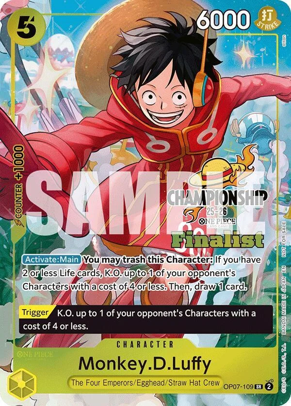 Monkey.D.Luffy, One Piece Promotion Cards OP07-109