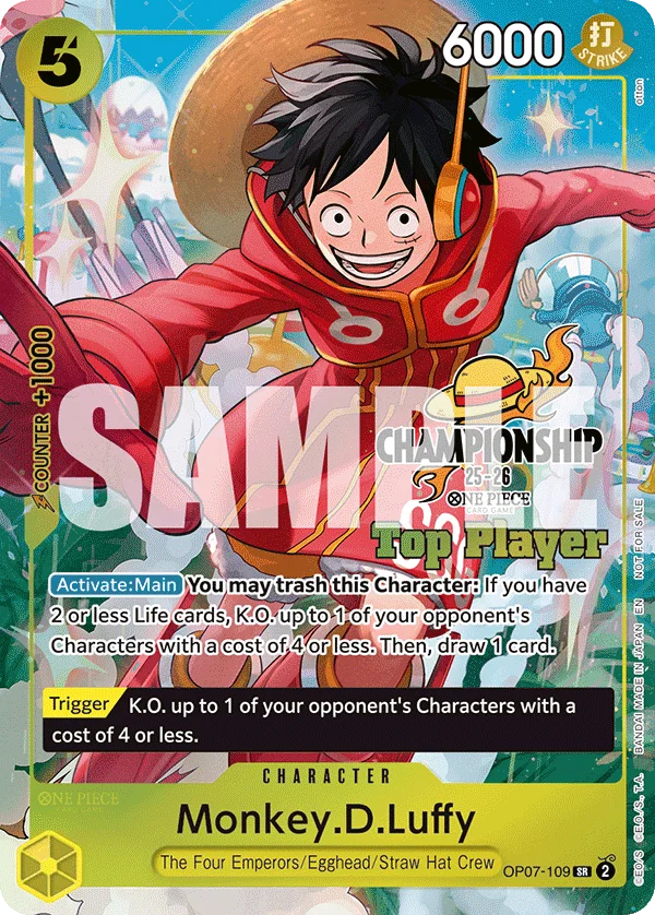 Monkey.D.Luffy, One Piece Promotion Cards OP07-109