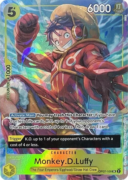 Monkey.D.Luffy, One Piece Promotion Cards OP07-109
