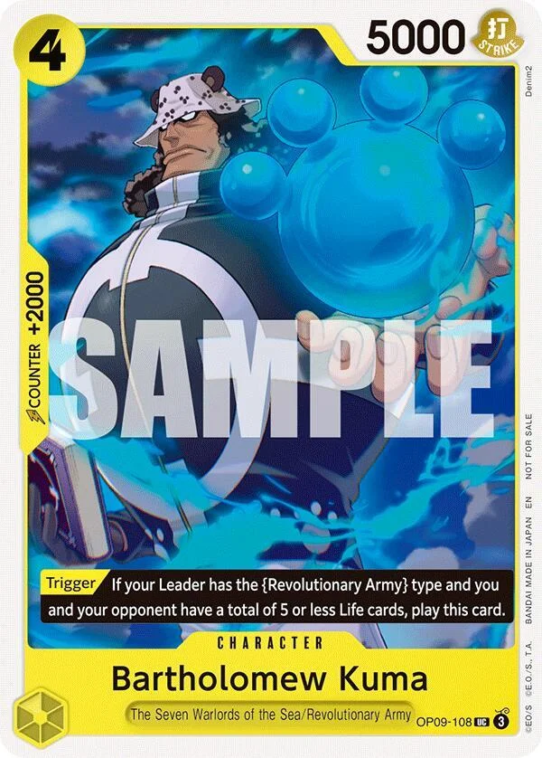 Bartholomew Kuma, One Piece Promotion Cards OP09-108