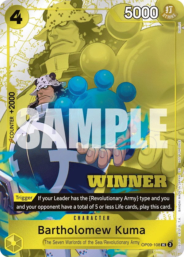 Bartholomew Kuma, One Piece Promotion Cards OP09-108