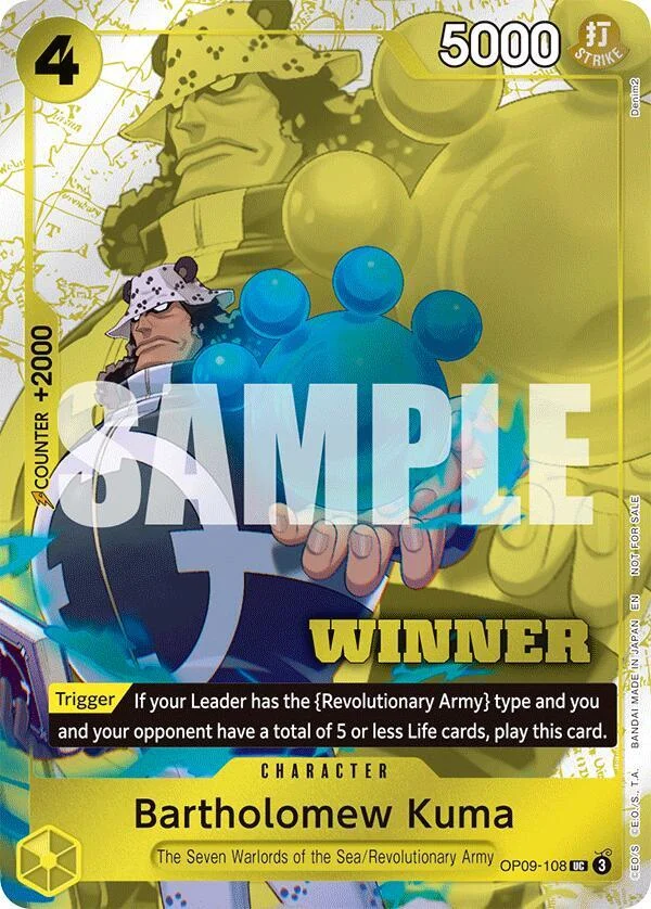 Bartholomew Kuma, One Piece Promotion Cards OP09-108