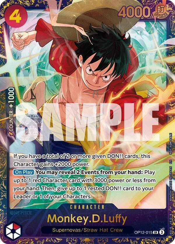 Monkey.D.Luffy, One Piece Promotion Cards OP12-015