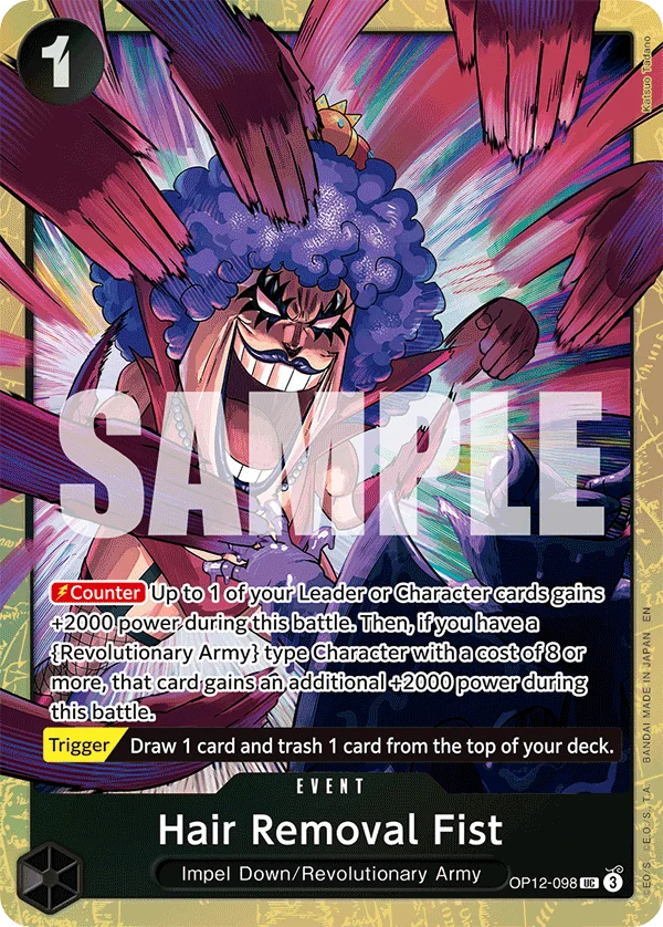 Hair Removal Fist, One Piece Promotion Cards OP12-098