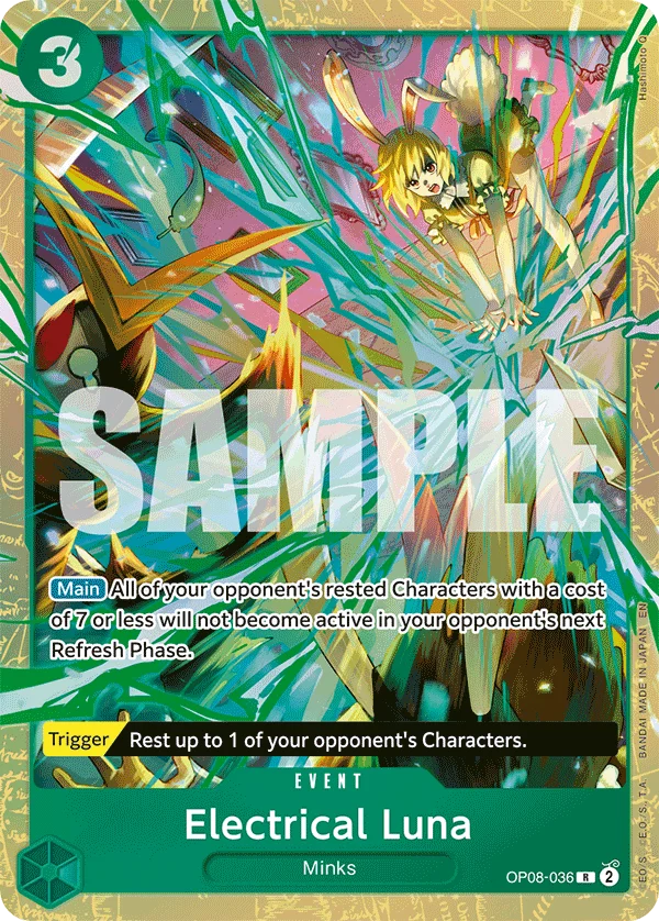 Electrical Luna, One Piece Promotion Cards OP08-036