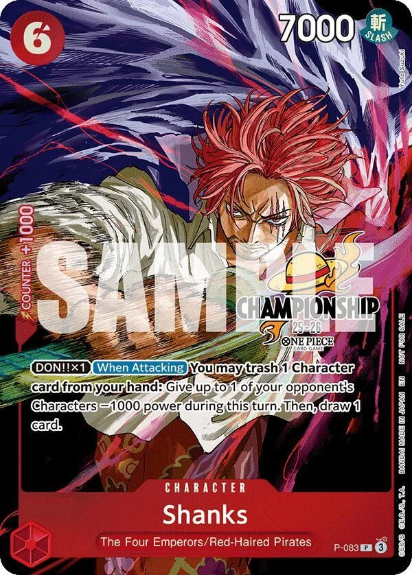 Shanks, One Piece Promotion Cards P-083