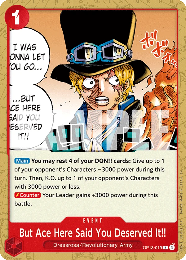 But Ace Here Said You Deserved It!!, One Piece Promotion Cards OP13-019