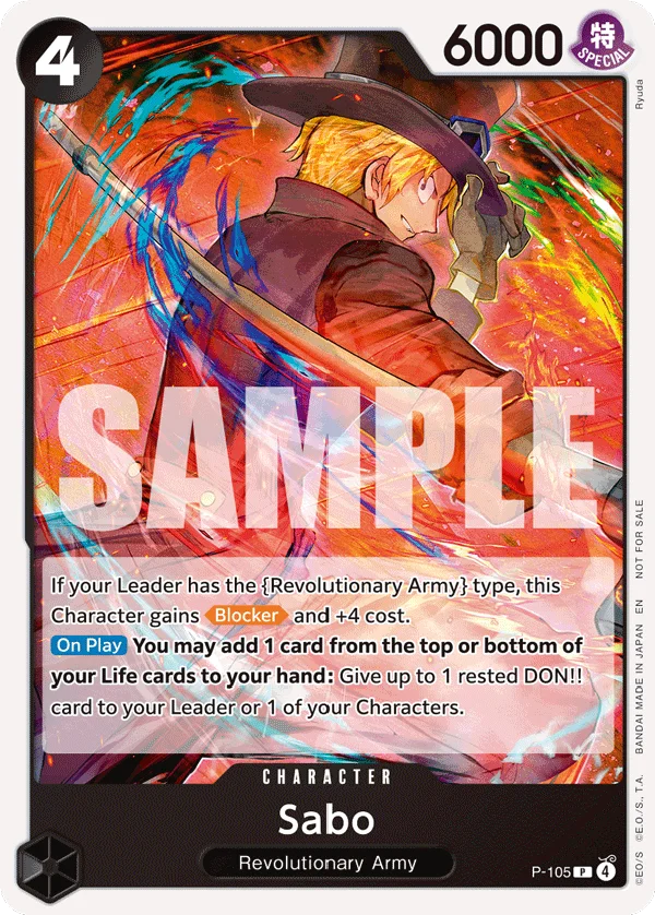 Sabo, One Piece Promotion Cards P-105