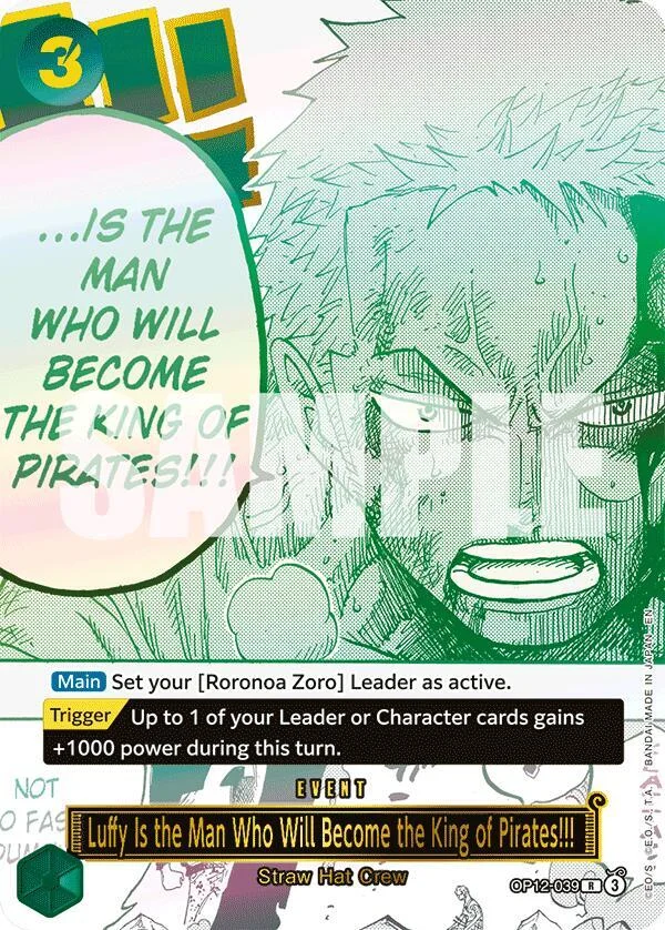 Luffy Is the Man Who Will Become the King of Pirates!!!, One Piece Promotion Cards OP12-039