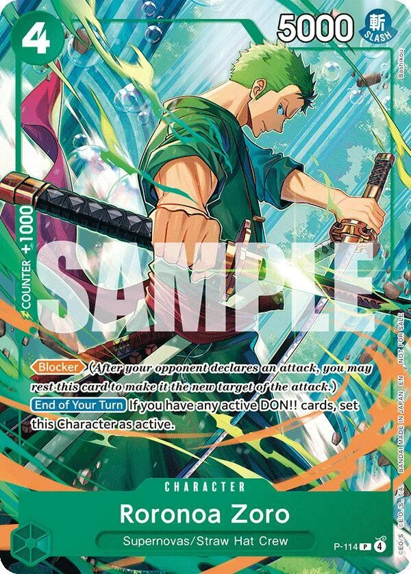 Roronoa Zoro, One Piece Promotion Cards P-114