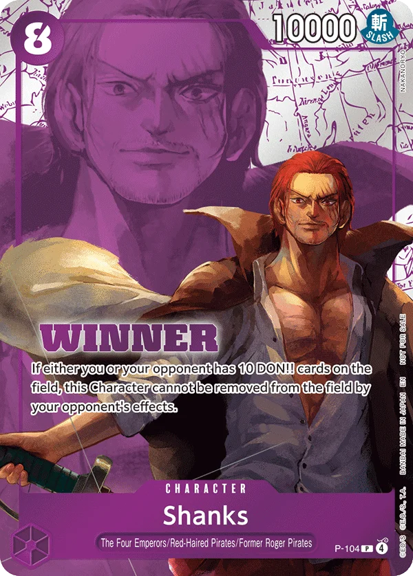 Shanks, One Piece Promotion Cards P-104