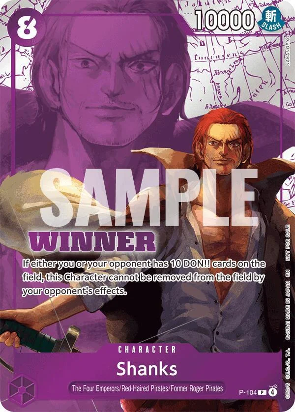 Shanks, One Piece Promotion Cards P-104