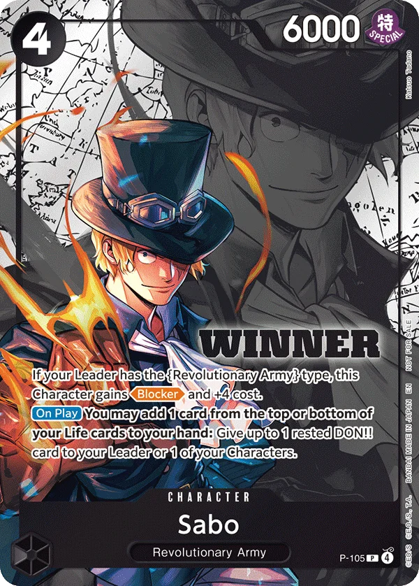 Sabo, One Piece Promotion Cards P-105
