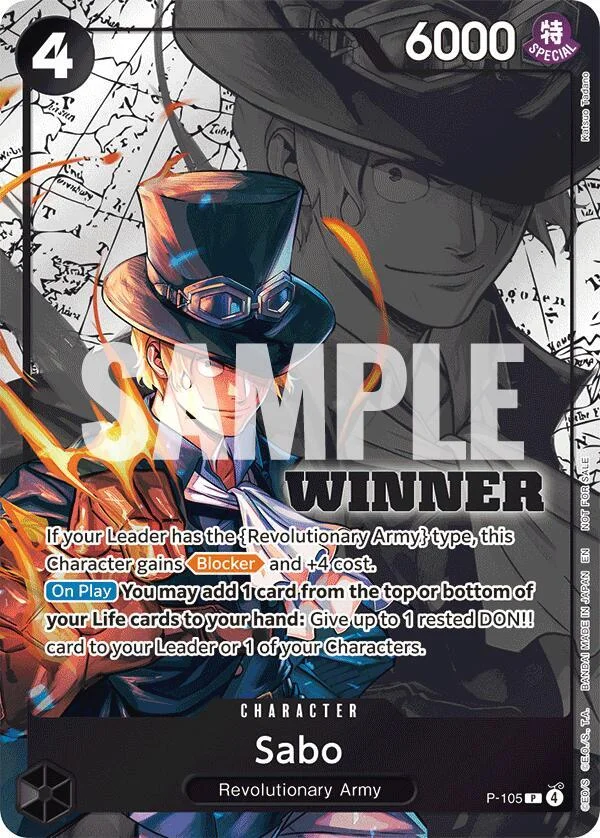 Sabo, One Piece Promotion Cards P-105