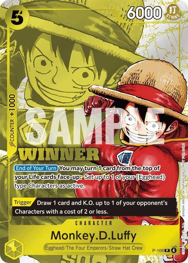 Monkey.D.Luffy, One Piece Promotion Cards P-106