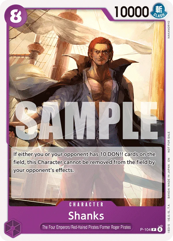 Shanks, One Piece Promotion Cards P-104