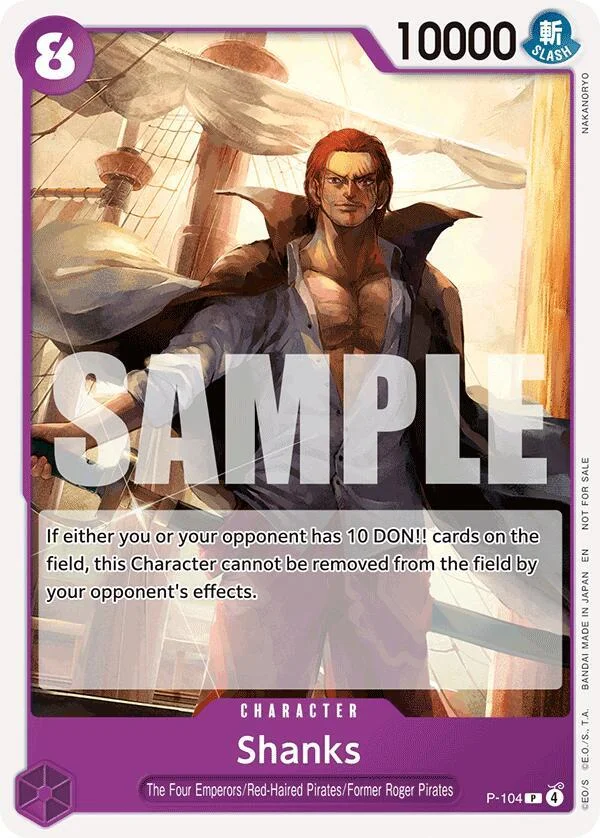 Shanks, One Piece Promotion Cards P-104