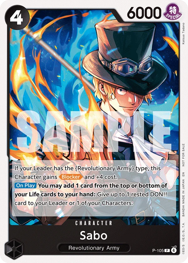 Sabo, One Piece Promotion Cards P-105