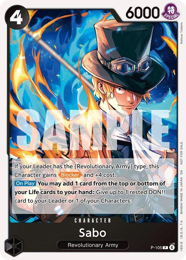 Sabo, One Piece Promotion Cards P-105