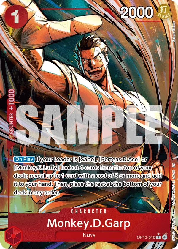 Monkey.D.Garp, One Piece Promotion Cards OP13-016