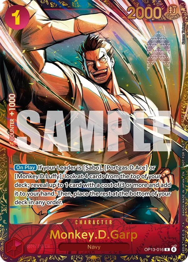 Monkey.D.Garp, One Piece Promotion Cards OP13-016