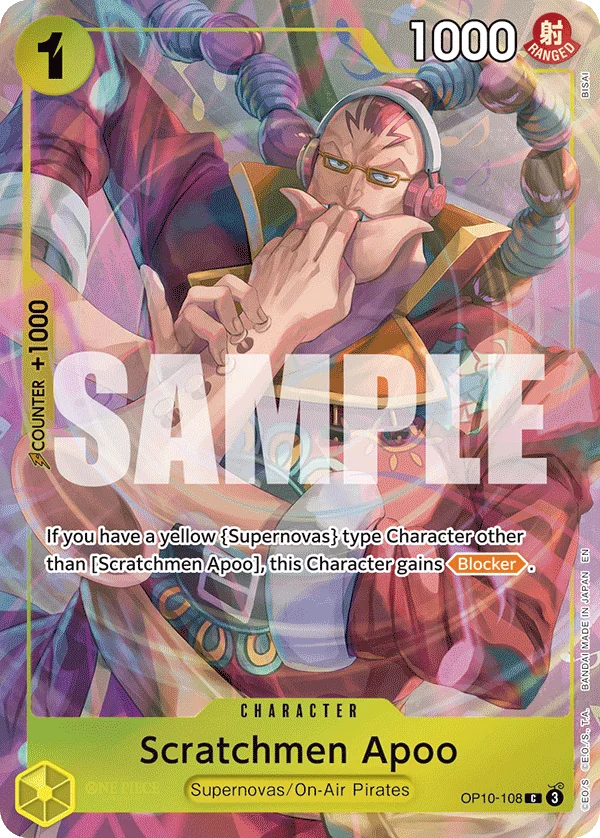 Scratchmen Apoo, One Piece Promotion Cards OP10-108