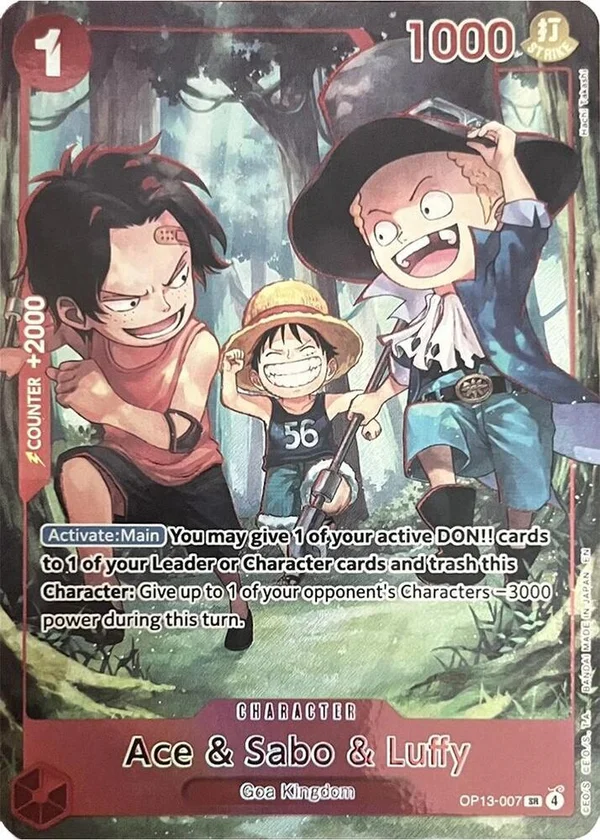 Ace & Sabo & Luffy, One Piece Promotion Cards OP13-007