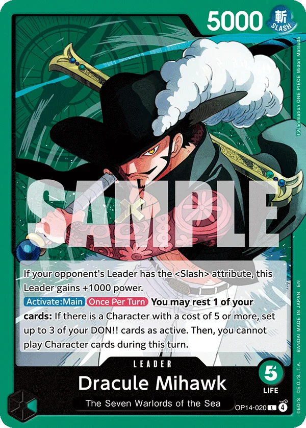 Dracule Mihawk, One Piece Promotion Cards OP14-020