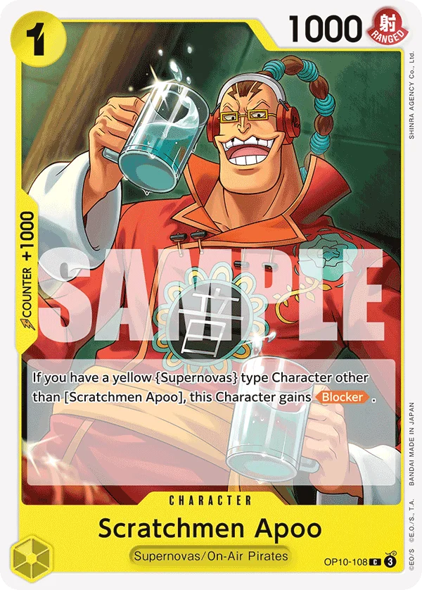 Scratchmen Apoo, One Piece Promotion Cards OP10-108
