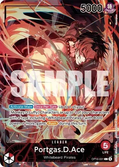 Portgas.D.Ace, One Piece Promotion Cards OP16-001