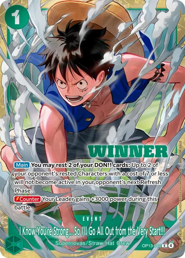 I Know You're Strong... So I'll Go All Out from the Very Start!!!, One Piece Promotion Cards OP13-040