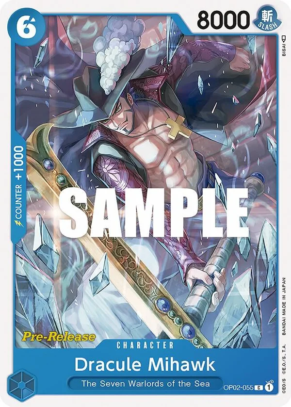 Dracule Mihawk, Paramount War Pre-Release Cards OP02-055