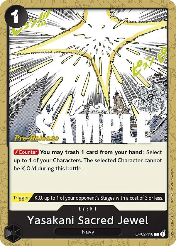 Yasakani Sacred Jewel, Paramount War Pre-Release Cards OP02-118