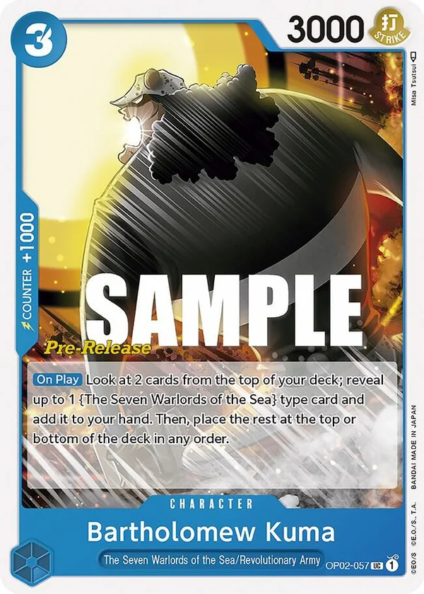 Bartholomew Kuma, Paramount War Pre-Release Cards OP02-057