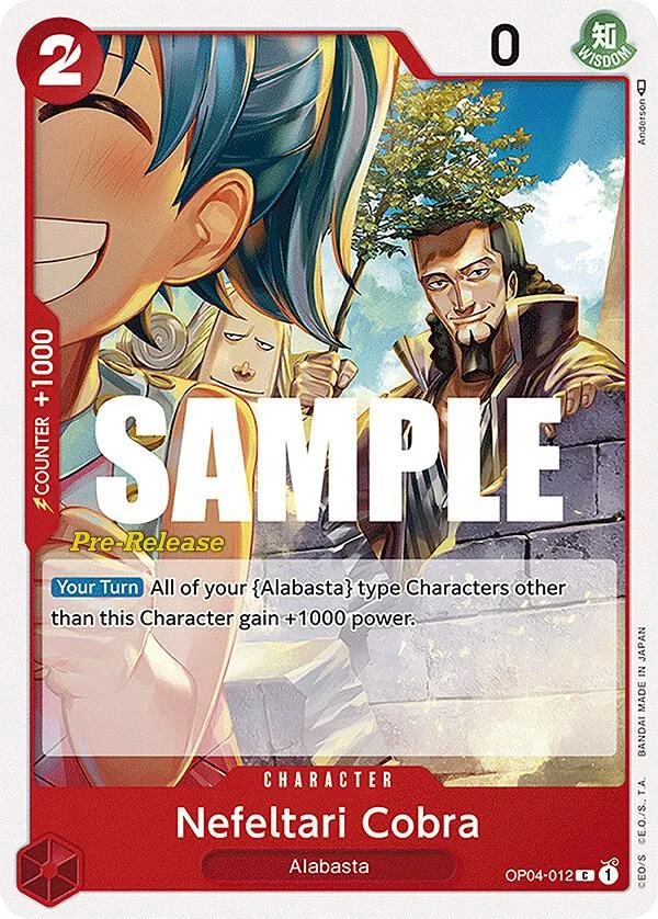 Nefeltari Cobra, Kingdoms of Intrigue Pre-Release Cards OP04-012