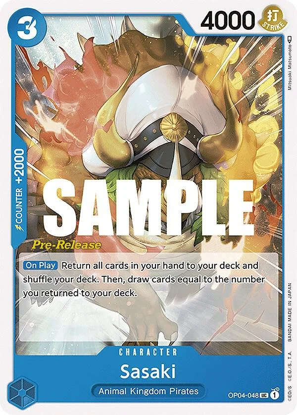Sasaki, Kingdoms of Intrigue Pre-Release Cards OP04-048